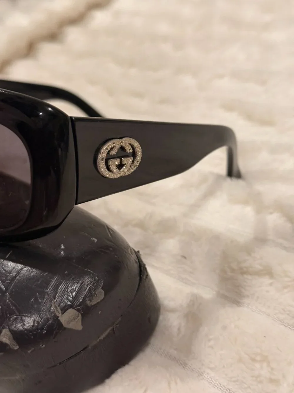 Gucci Black Oversized Rectangular Sunglasses